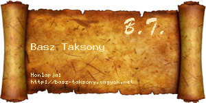 Basz Taksony névjegykártya